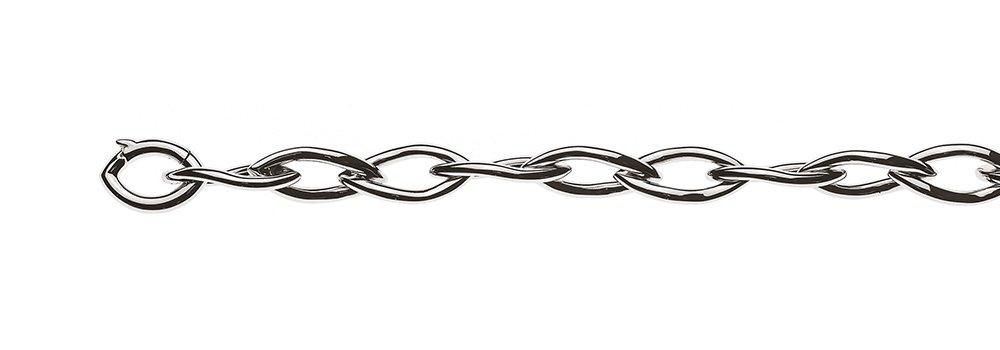 Image of Bracelet Navette Weissgold 750. 20cm, 10mm Damen Silber 20cm