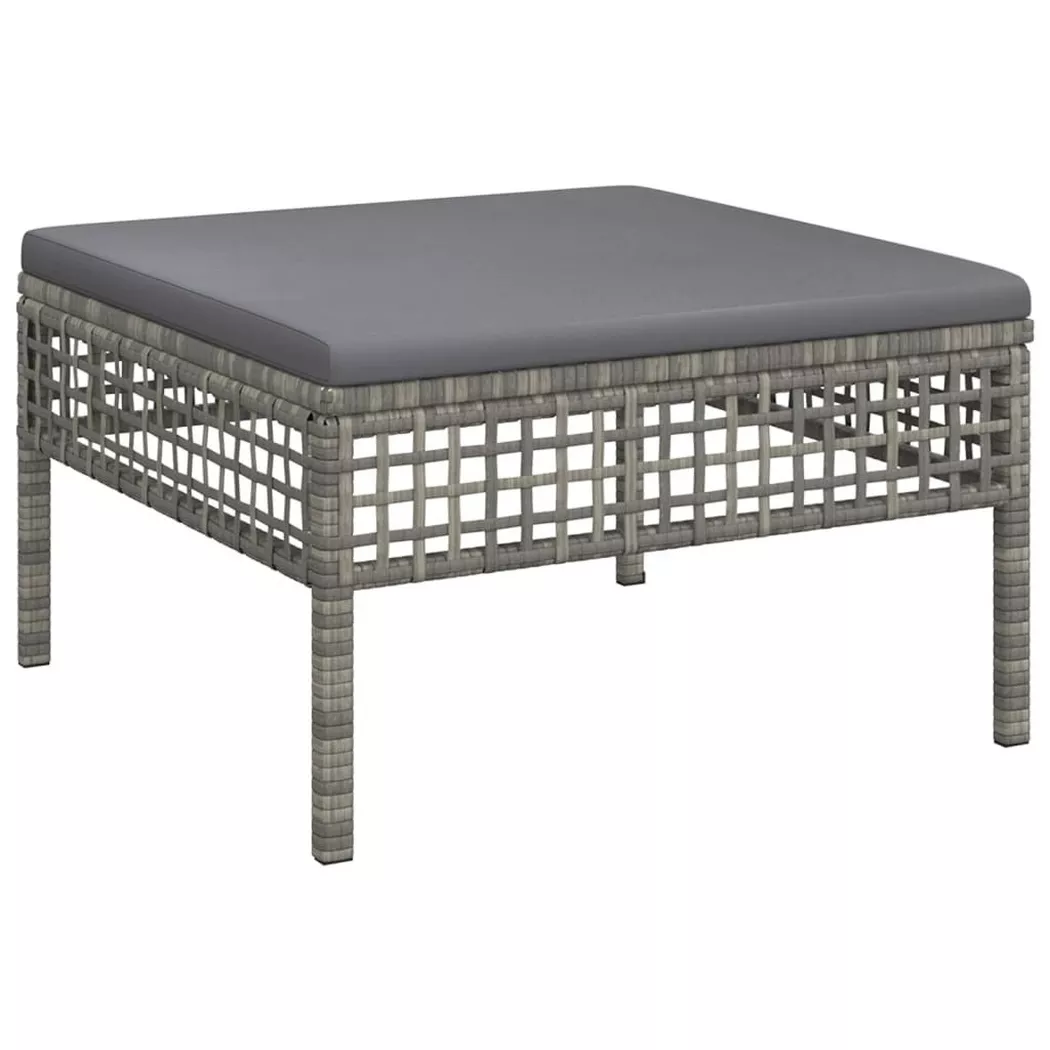 VidaXL - poggiapiedi da giardino Polyrattan, One Size, Grigio