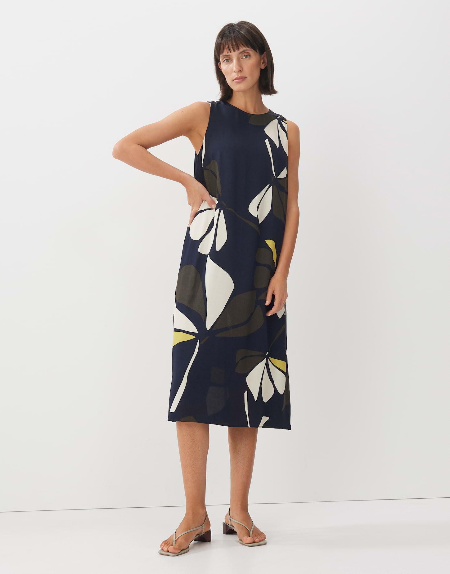 Image of Sommerkleid Qariel Floral A-linie Damen Dunkelgrün 42