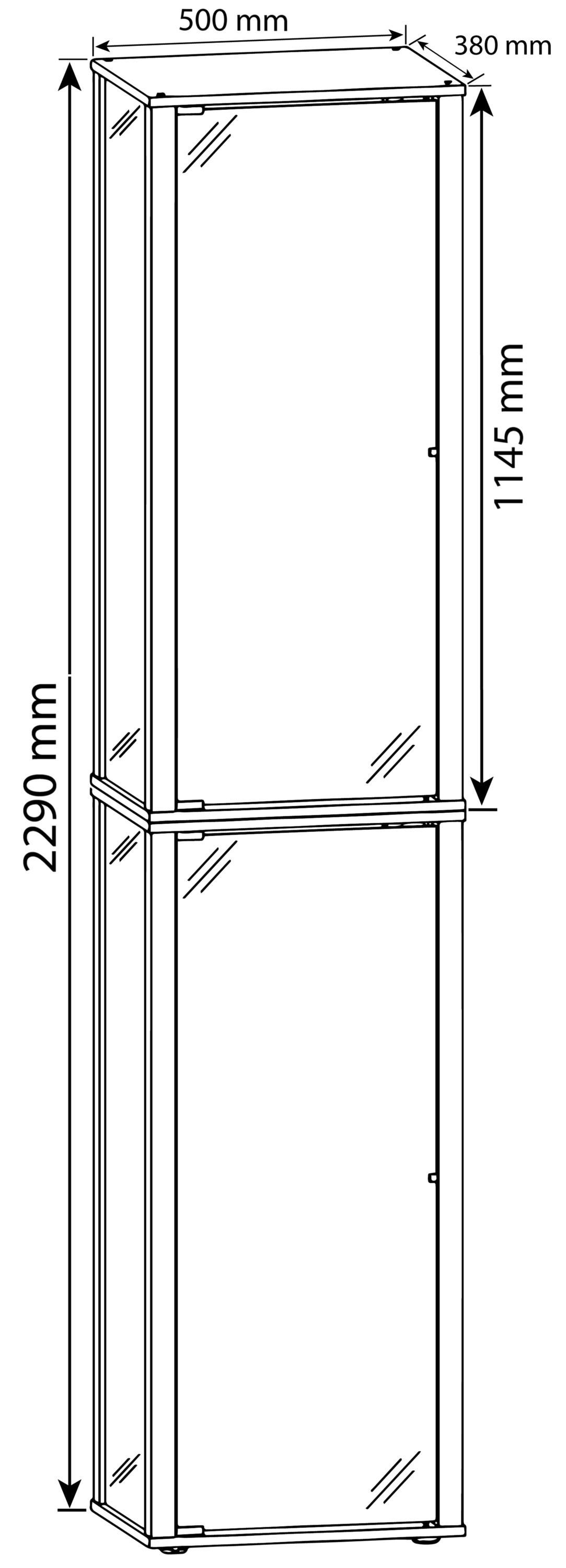 VCM Holz Glas Vitrine Sammelvitrine Glasvitrine Schaukasten Standvitrine Kavisa XXL  