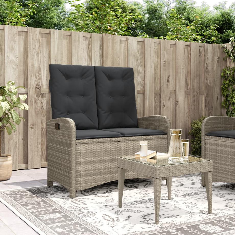 VidaXL Verstellbare gartenbank poly-rattan  