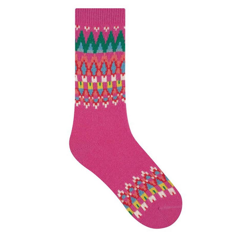 BLEU FORET Chaussettes cachemire jacquard  