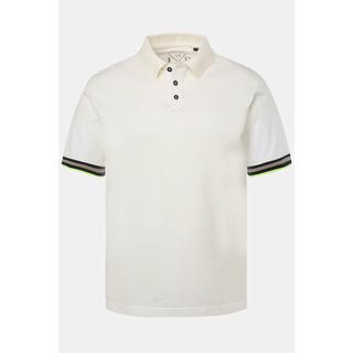 JP1880  Maglia polo in piqué con mezze maniche e orli con righe, fino alla tg. 8XL 