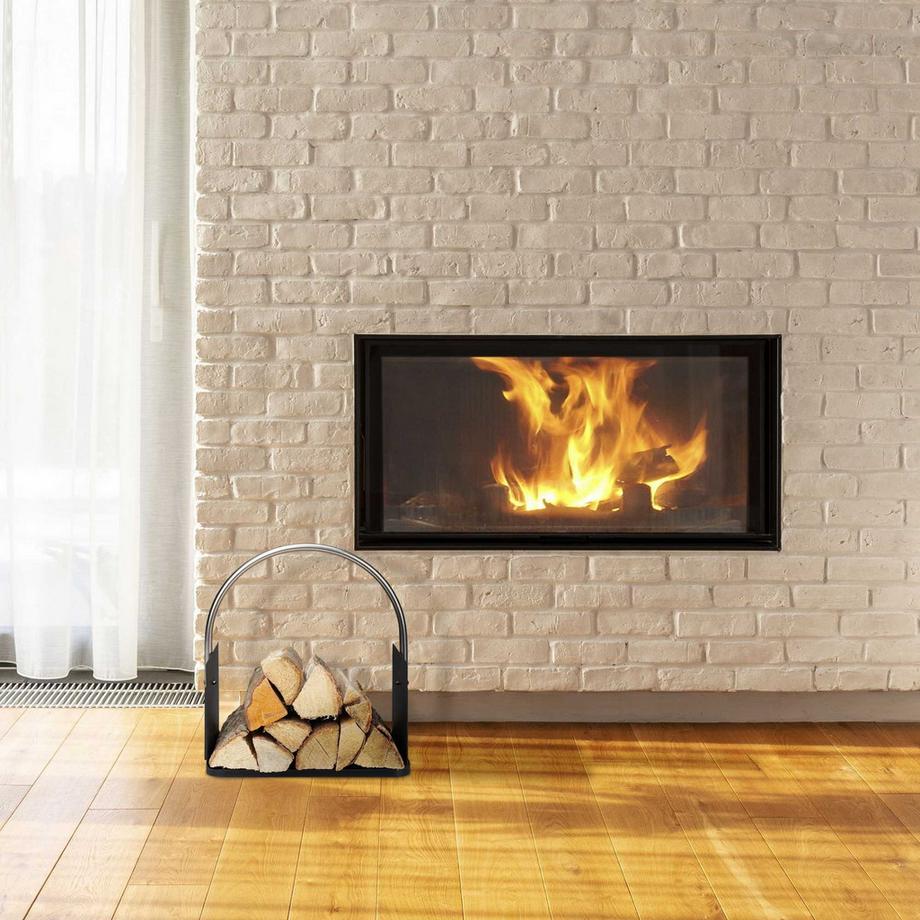 Northio Kaminholzkorb in Schwarz  