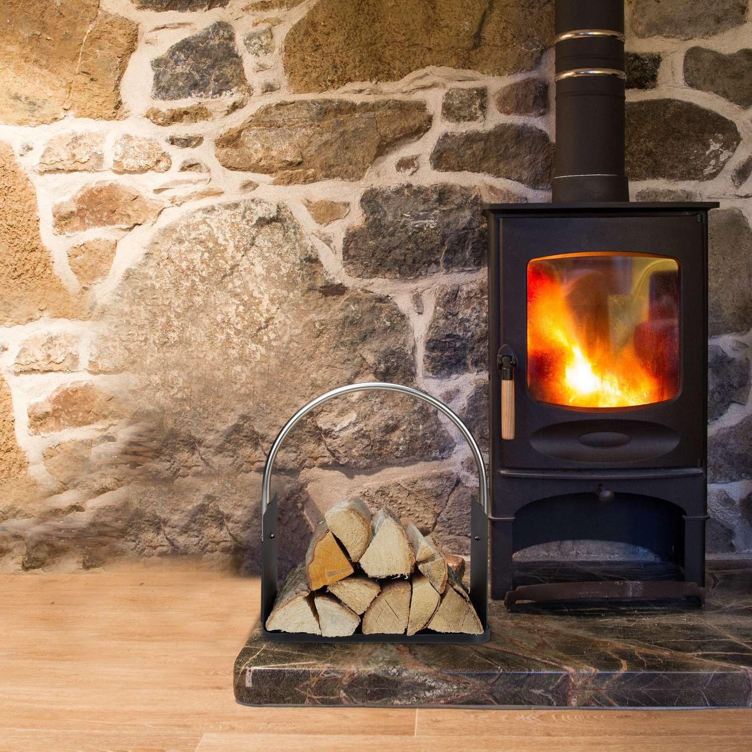 Northio Cesto porta legna nero  