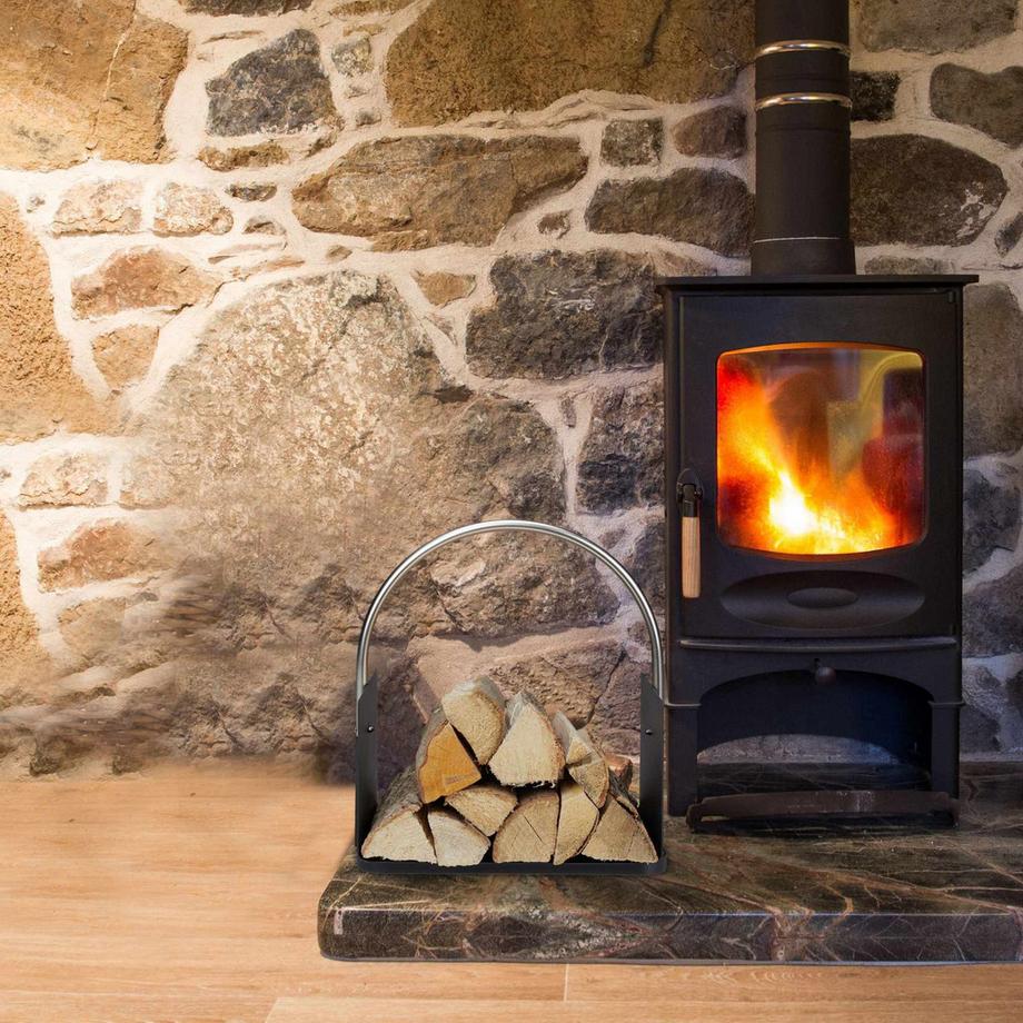 Northio Kaminholzkorb in Schwarz  