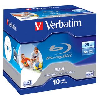 Verbatim  Verbatim BD-R SL 25GB 6x Printable 10 Pack Jewel Case 10 Stück(e) 