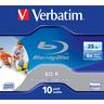 Verbatim  Verbatim BD-R SL 25GB 6x Printable 10 Pack Jewel Case 10 Stück(e) 