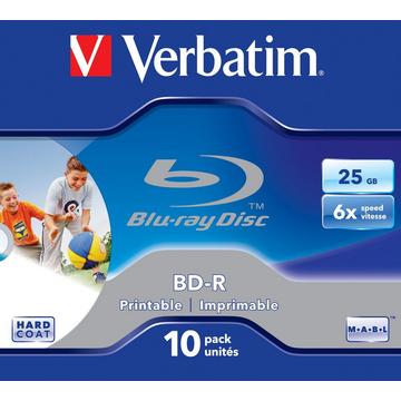 Verbatim BD-R SL 25GB 6x Printable 10 Pack Jewel Case 25 Go 10 pièce(s)