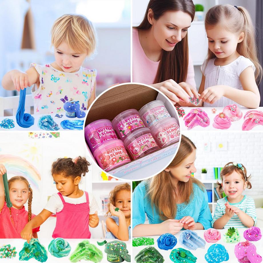 Activity-board  Gradient  Slime Set enthält Fluffy Cloud Cloud Slime, Clear Slime & Butter Slime, Slime Kinder Party Geschenk 