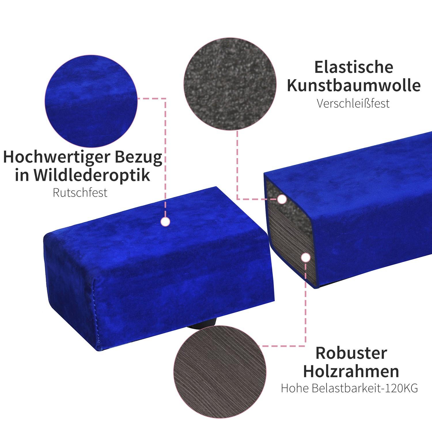 Northio Poutre De Gymnastique Poutre D'Équilibre Intérieur/Extérieur, Pliable, Poutre D'Équilibre, Jusqu'À 120 Kg, Bleu, 210 Cm  