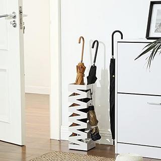 Pricenet Schirmständer aus Metall mit Abtropfschale und Haken, 49 cm hoch  