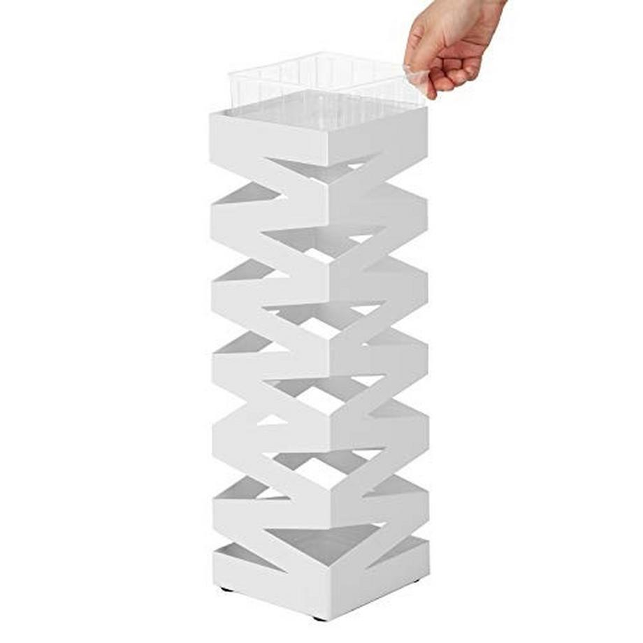 Pricenet Portaombrelli in metallo con vaschetta raccogligocce e ganci, alto 49 cm  