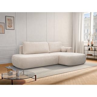 Maison Céphy Ecksofa mit Schlaffunktion - Ecke rechts - Strukturstoff - Beige - BROCARO von Maison Céphy  