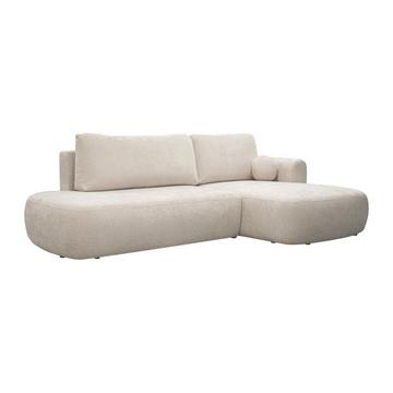 Ecksofa mit Schlaffunktion - Ecke rechts - Strukturstoff - Beige - BROCARO von Maison Céphy