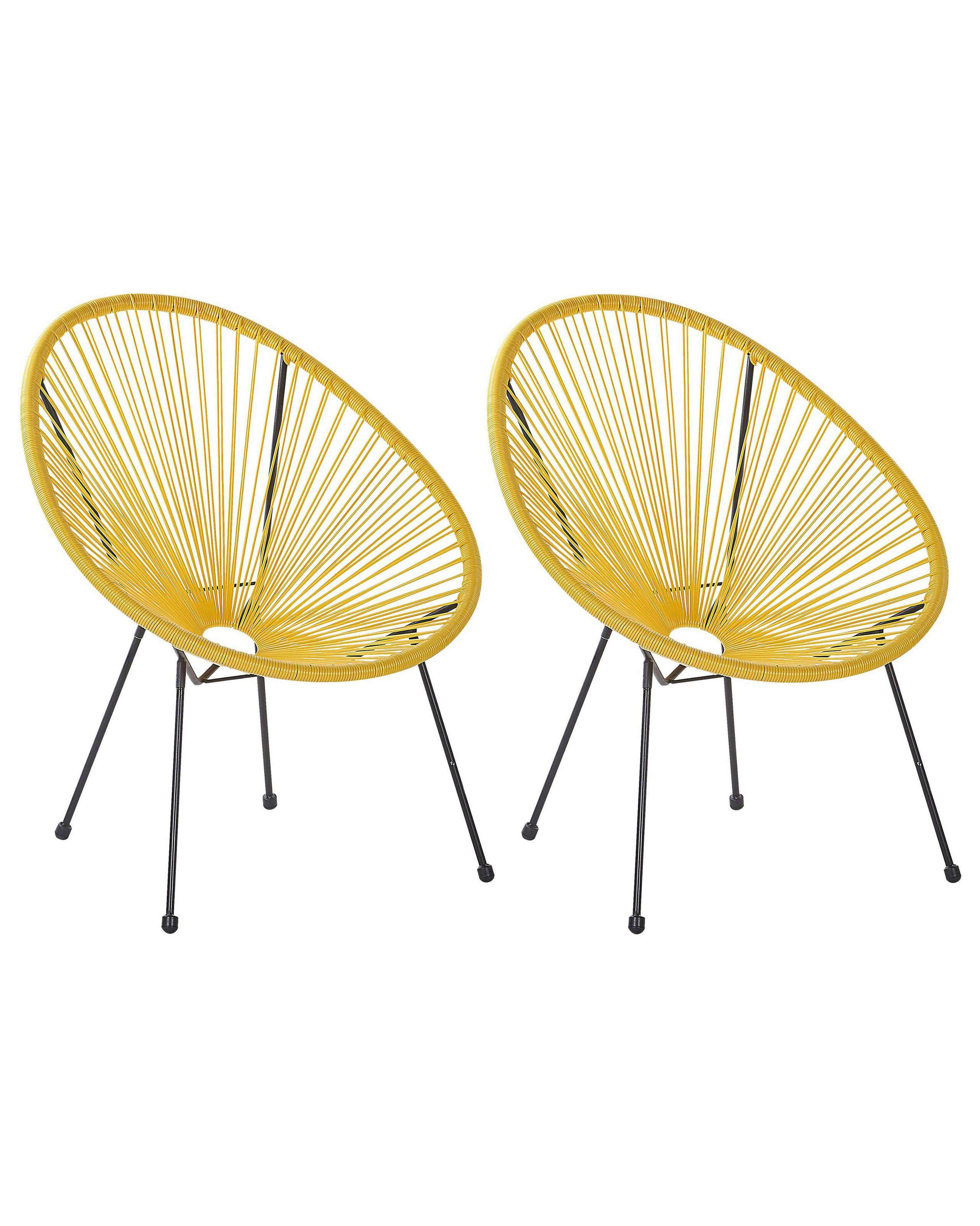 Image of Set mit 2 Stühlen aus PE Rattan Modern ACAPULCO II Set mit 2 Stühlen aus PE Rattan Modern ACAPULCO II