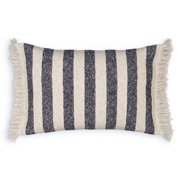 Housse de coussin rayée en coton