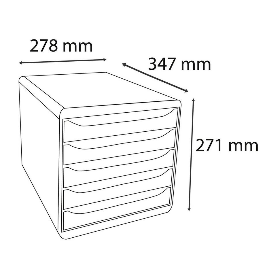 Exacompta Schubladenbox Big Box Plus, 5 offene Schubladen, Iderama  
