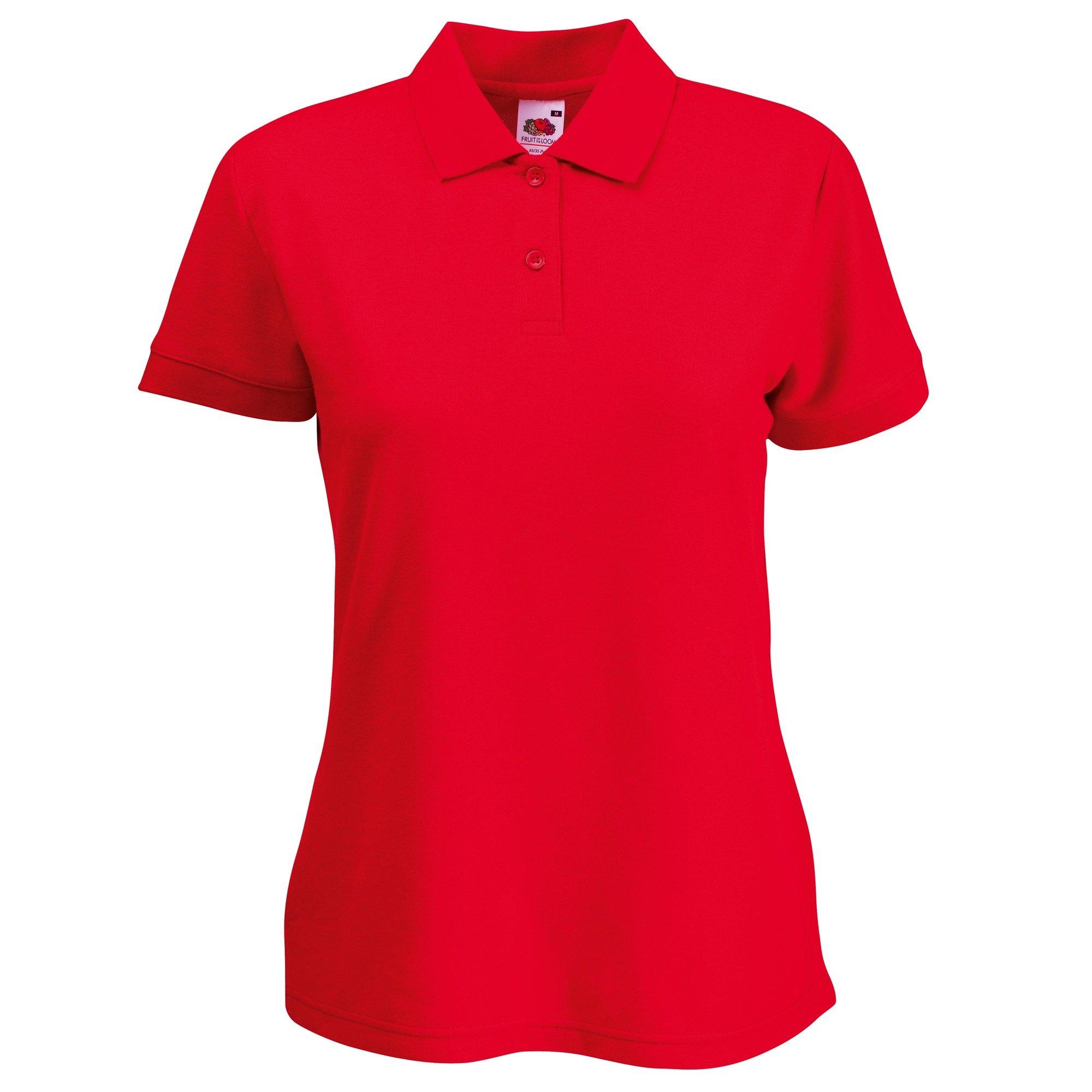Image of 6535 Poloshirt, Kurzarm Damen Rot Bunt XS