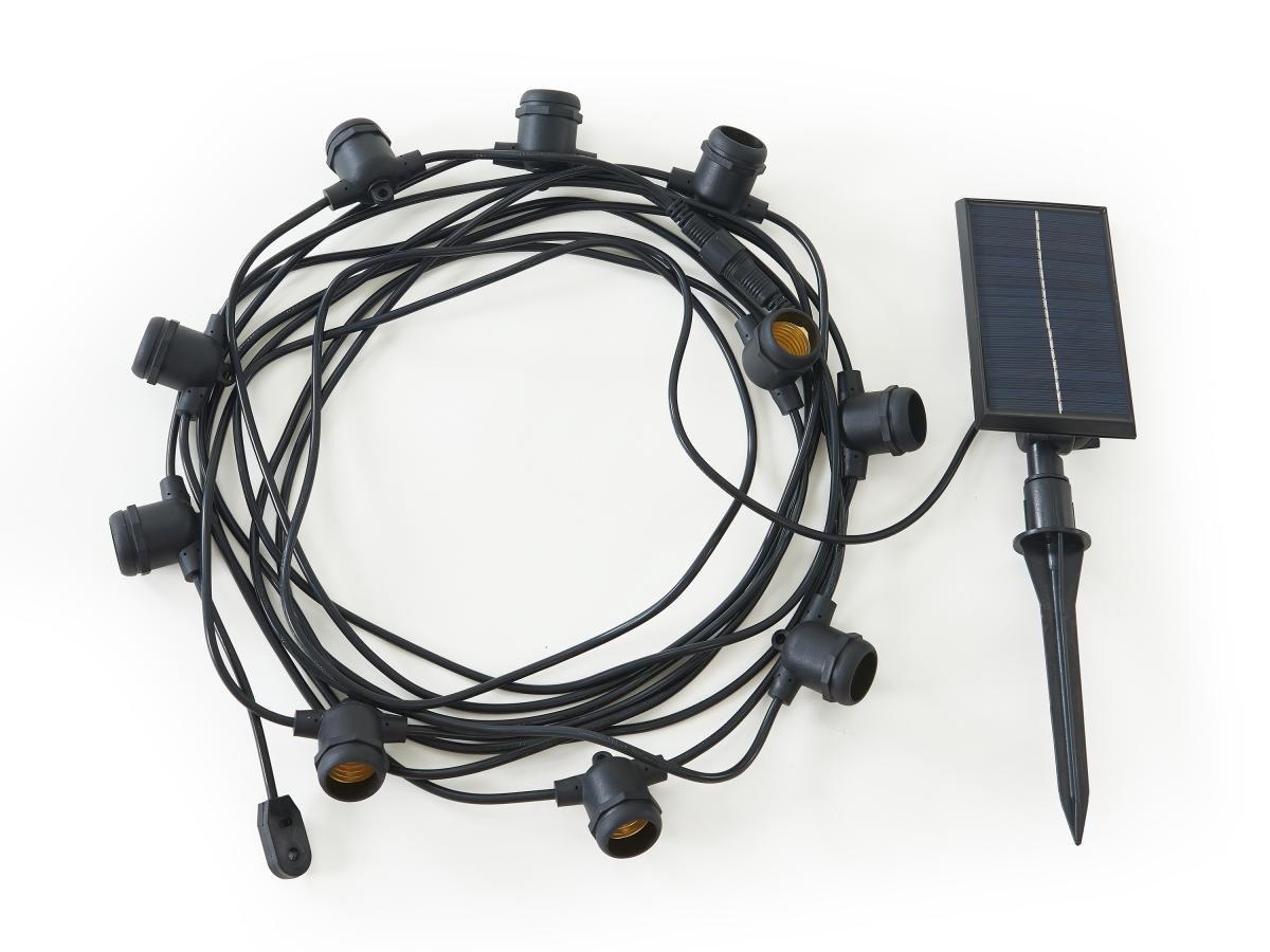 Vente-unique Guirlande lumineuse solaire avec 10 ampoules remplaçables  IP65 - 10 mètres - Noir - ZION  