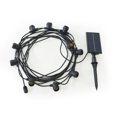Vente-unique Solar Lichterkette mit 10 Lampen ersetzbar IP65 - 10 meter - Schwarz - ZION  