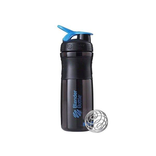 BlenderBottle  28oz / 820ml BlenderBottle SportMixer Flip, Black/Cyan 