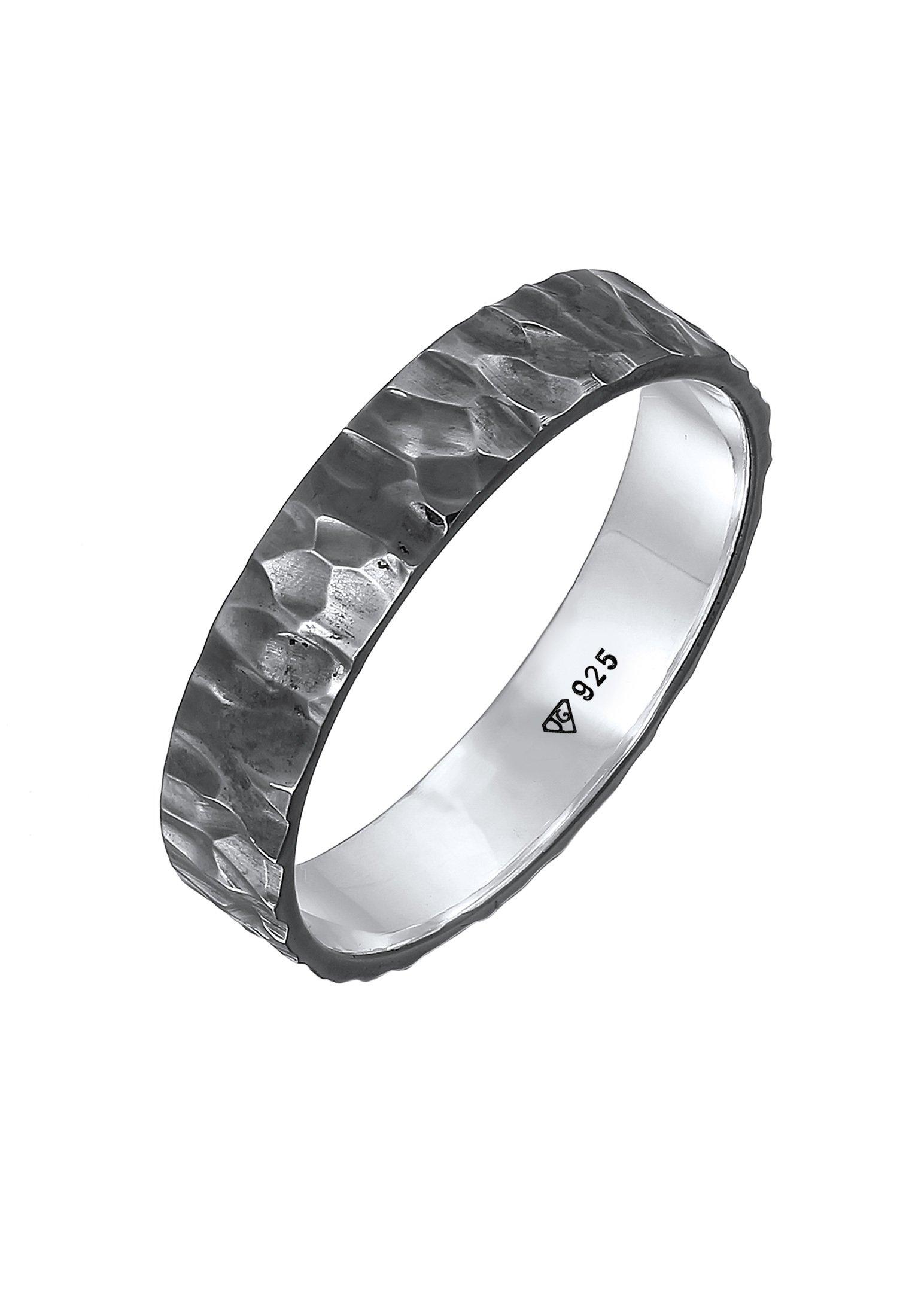 Image of Ring Bandring Freundschaftsring 925 Silber Damen Schwarz 66mm