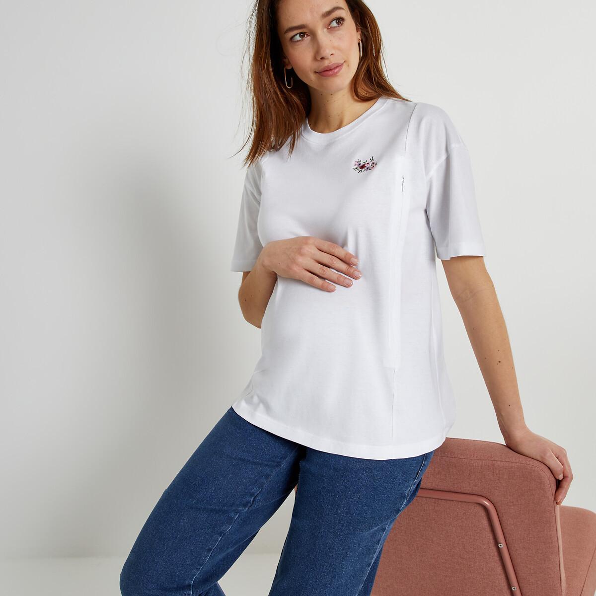 Image of T-shirt Für Schwangerschaft Und Stillzeit Damen Weiss L