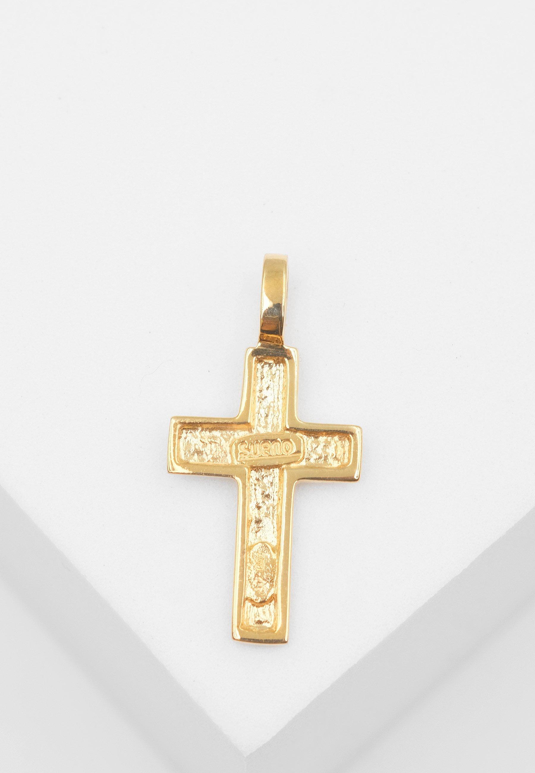 MUAU Schmuck  Pendentif croix or jaune 750, 23x12mm 