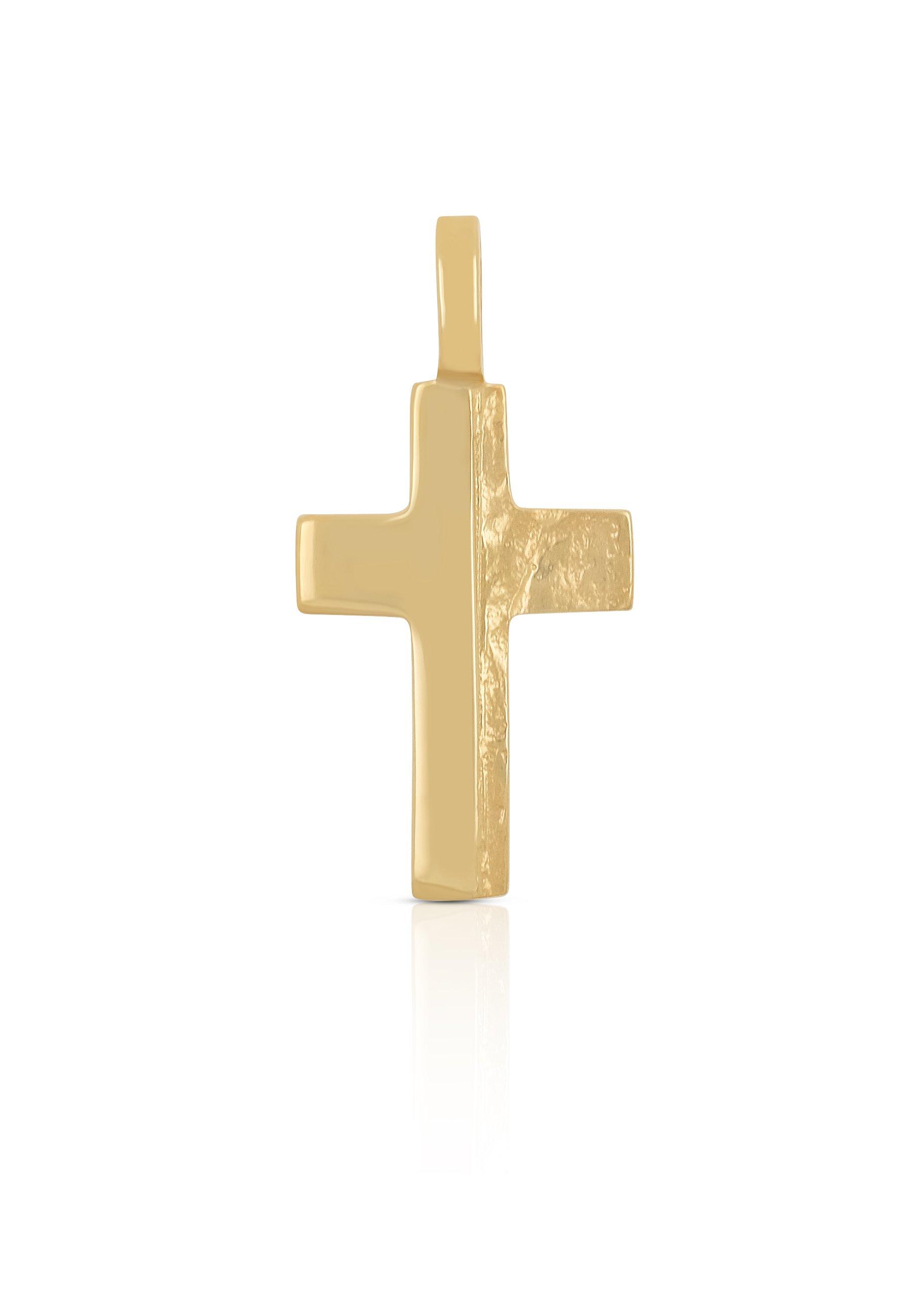 MUAU Schmuck  Pendentif croix or jaune 750, 23x12mm 