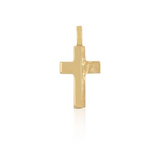 MUAU Schmuck  Pendentif croix or jaune 750, 23x12mm 