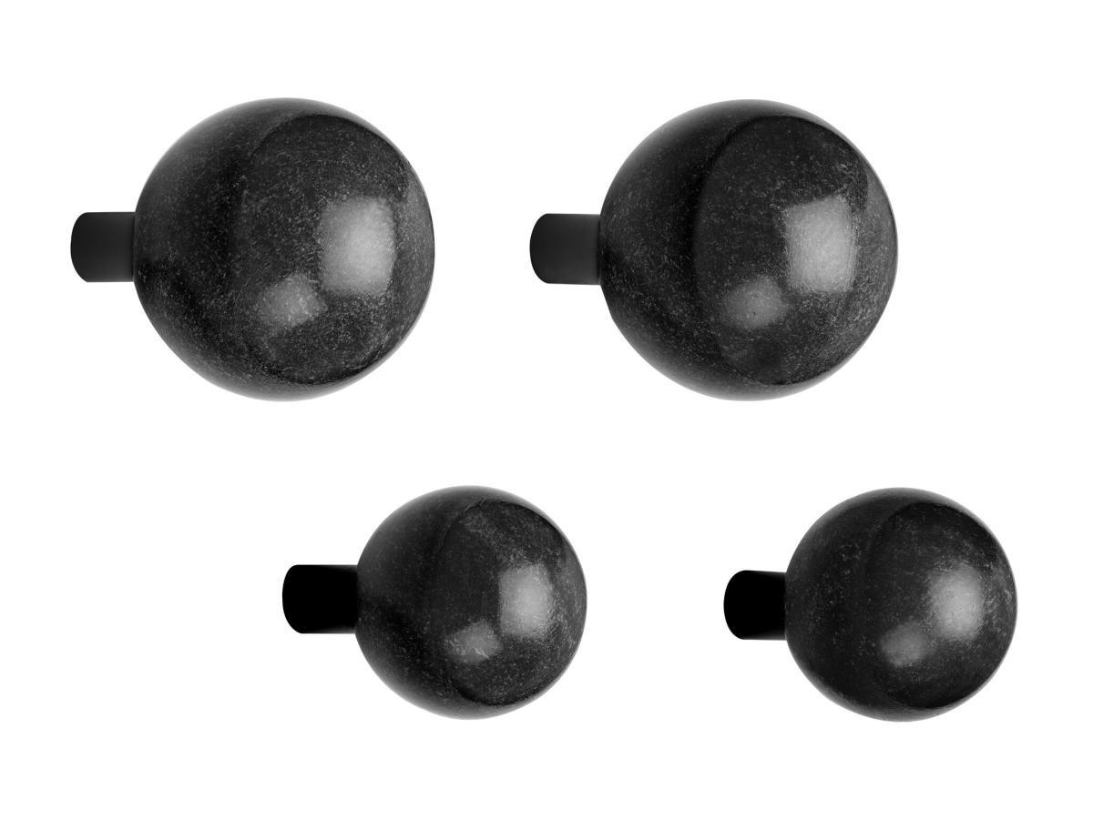 Image of 4er-Set Wandaufhänger - Marmor - Schwarz - RALONDINE 4er-Set Wandaufhänger - Marmor - Schwarz - RALONDINE