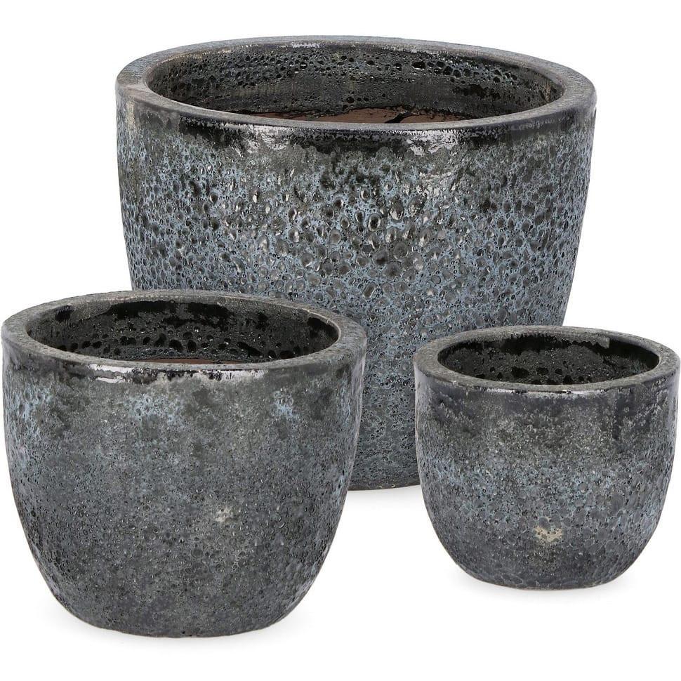 mutoni Vaso per piante Duyen antracite (set da 3)  