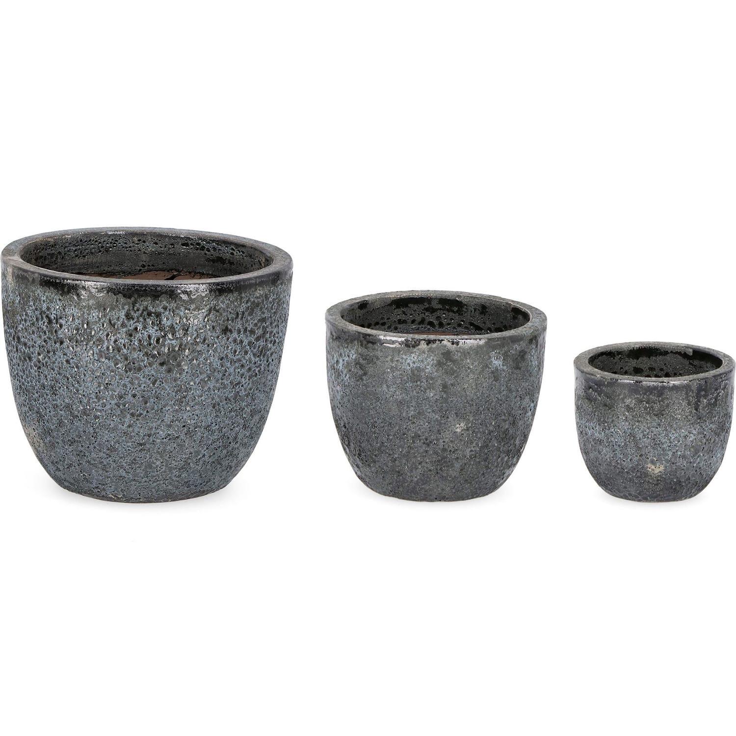 mutoni Vaso per piante Duyen antracite (set da 3)  