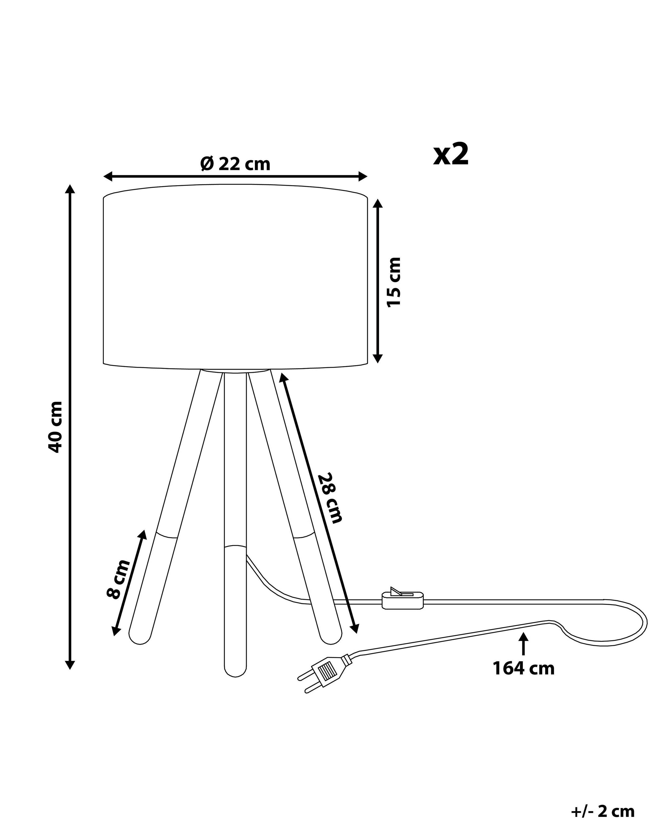 Beliani  Set mit 2 Lampen aus Chinesische Esche Modern TOBOL 