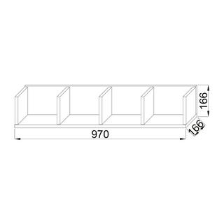 VCM Holzregal hängend | platzsparendes Regal | Maße: H. 15 x B. 97 x T. 17 cm | Elegantes Regal hängend | Aufbewahrungsregal | Bücherregal | Wandboard -  