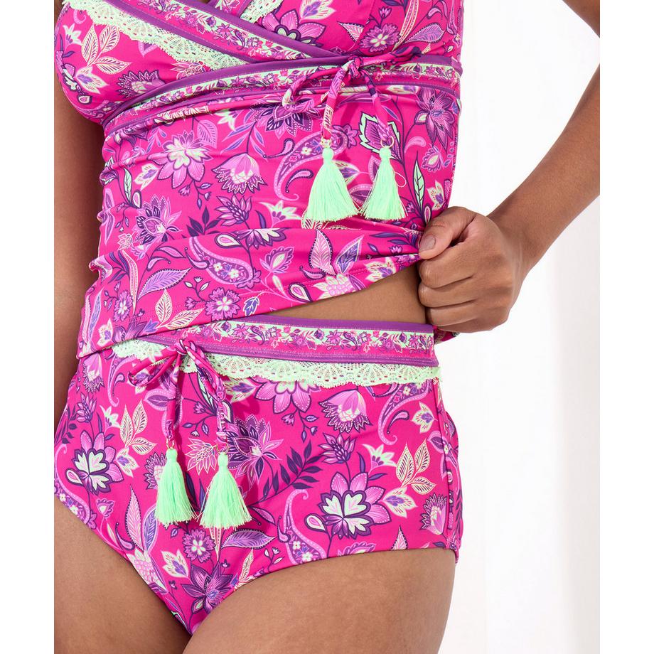 Joe Browns Tankini Neon con Bordo in Pizzo  