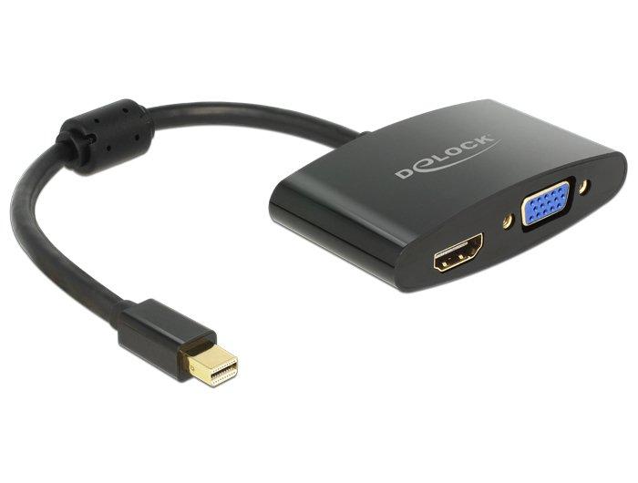 DeLock  DeLOCK 65553 Videokabel-Adapter 0,18 m Mini DisplayPort HDMI + VGA (D-Sub) Schwarz 