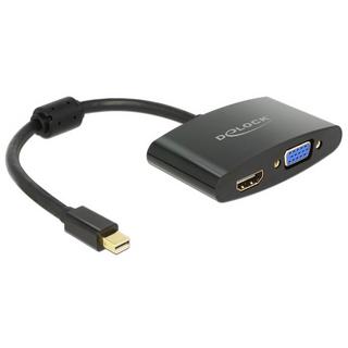 DeLock  DeLOCK 65553 câble vidéo et adaptateur 0,18 m Mini DisplayPort HDMI + VGA (D-Sub) Noir 