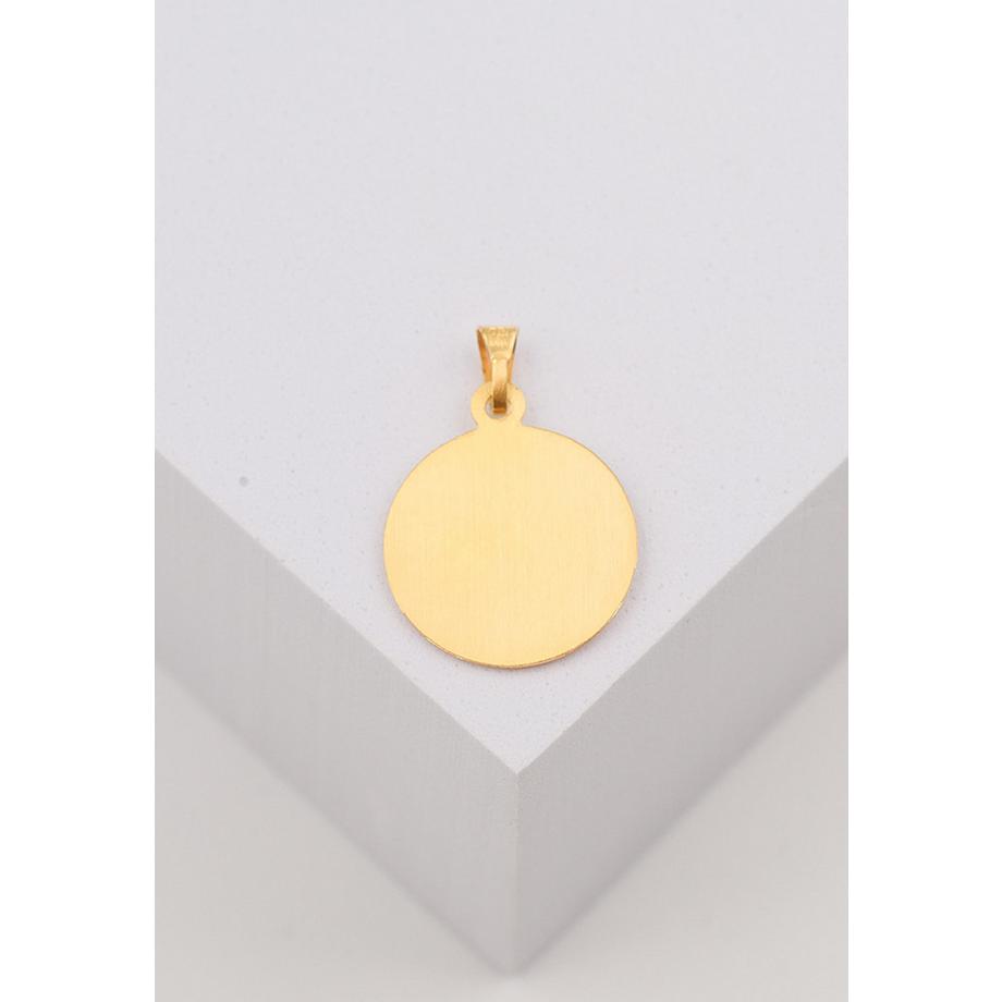 MUAU Schmuck  Anhänger Medaille Dolorosa Gelbgold 750, 16mm, 24x16mm 