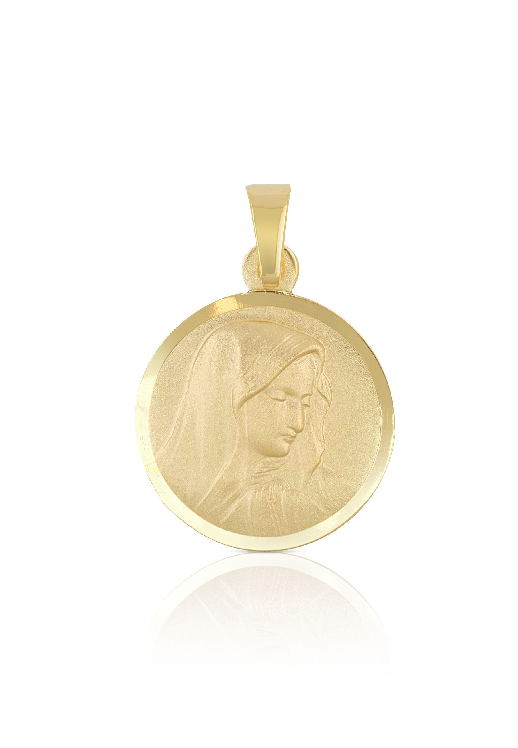 MUAU Schmuck  Pendentif médaille Dolorosa or jaune 750, 16mm, 24x16mm 