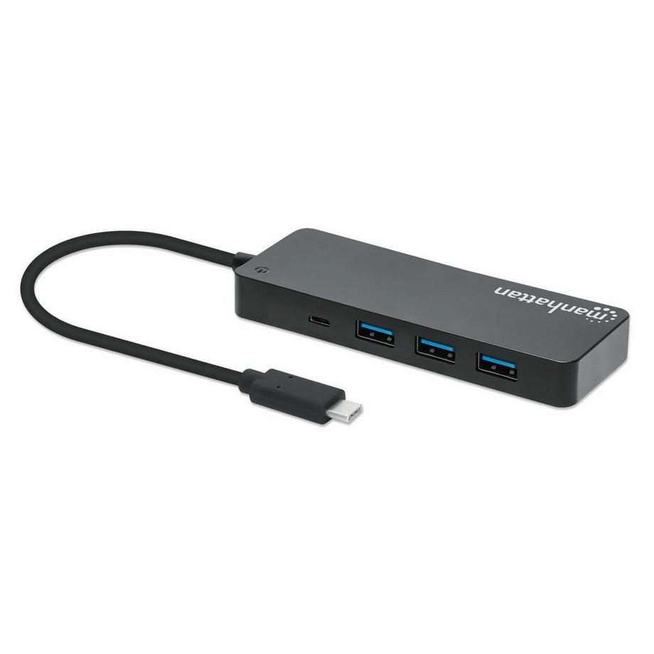 Manhattan  168410 hub di interfaccia USB tipo-C 5000 Mbit/s Nero 