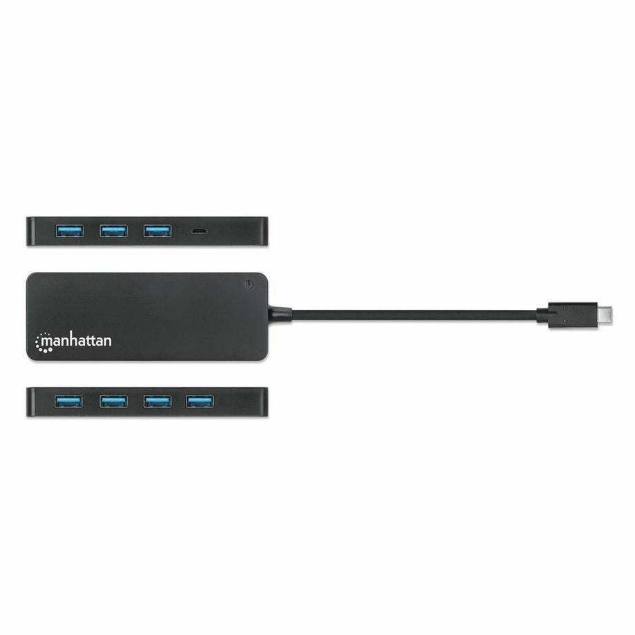 Manhattan  168410 hub di interfaccia USB tipo-C 5000 Mbit/s Nero 