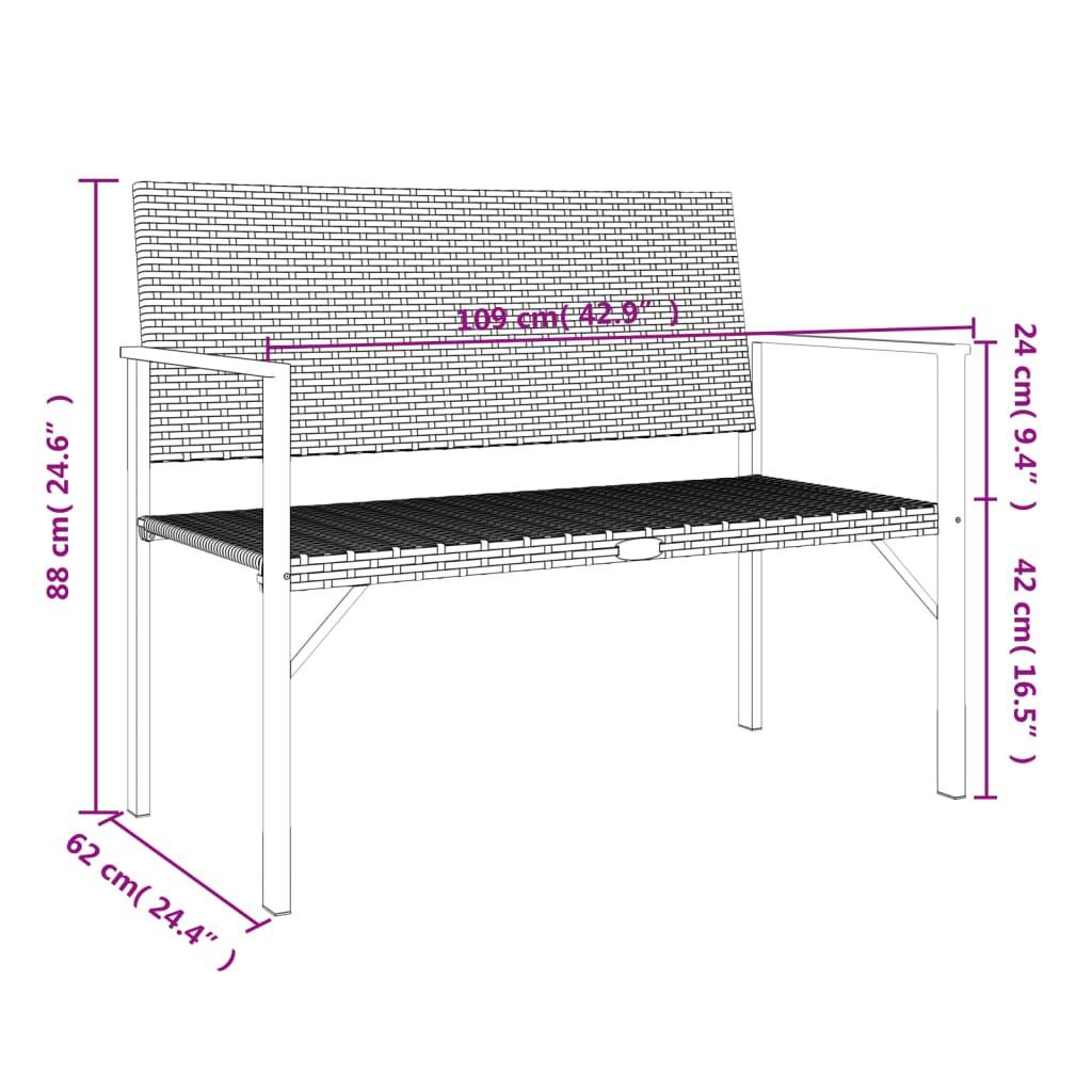 VidaXL Gartenbank poly-rattan  