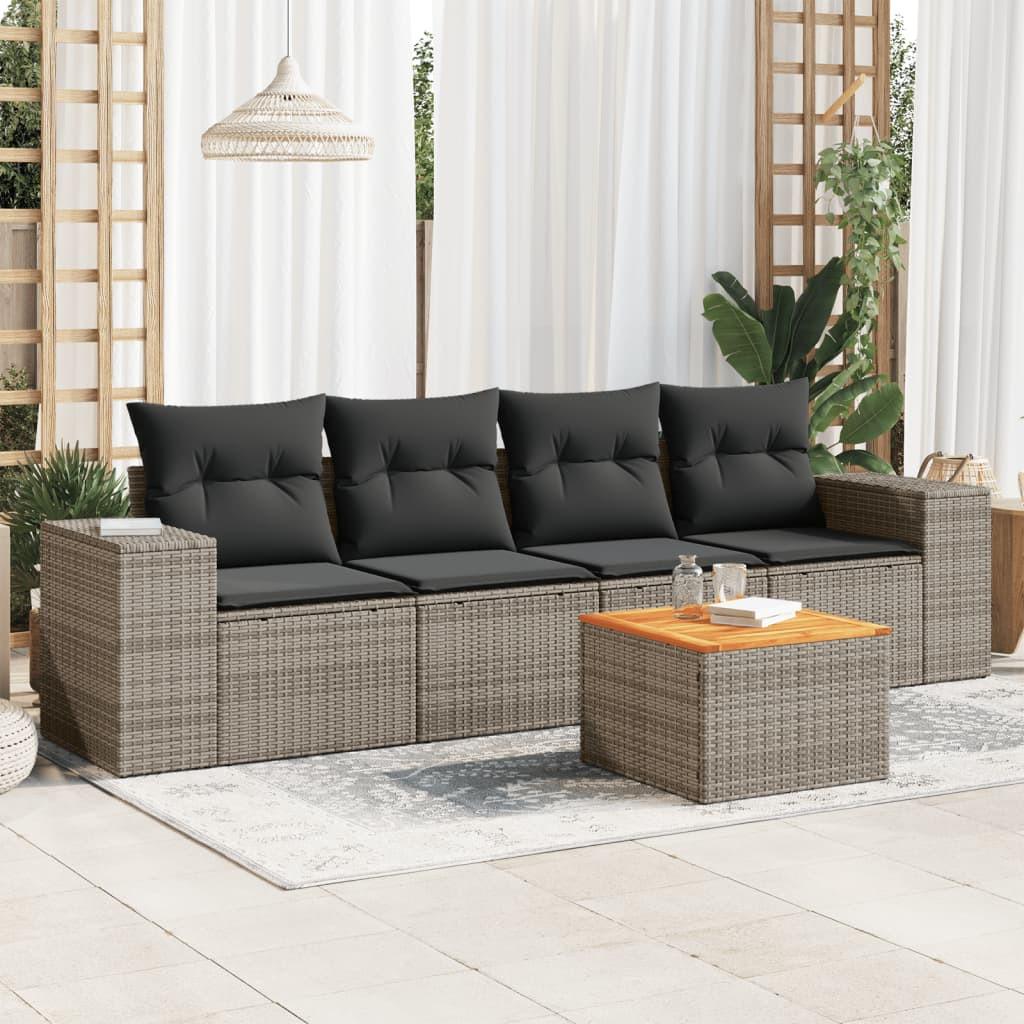 VidaXL set divano da giardino Polirattan  