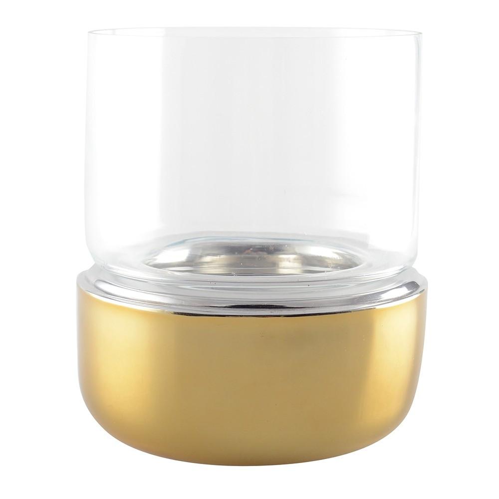 Image of Goldener Doppelwandkerzenständer 16x16x26cm Unisex ONE SIZE