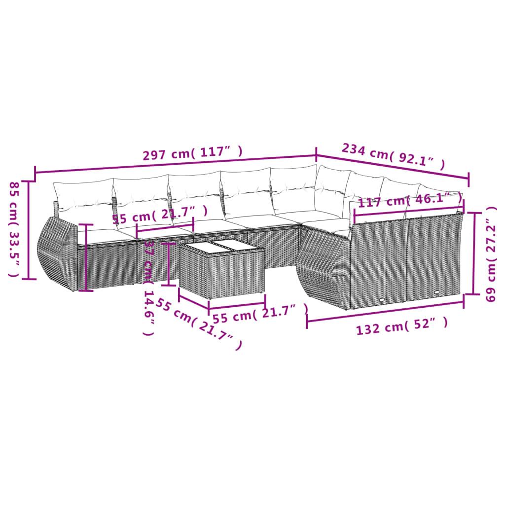 VidaXL Ensemble de canapés de jardin rotin synthétique  