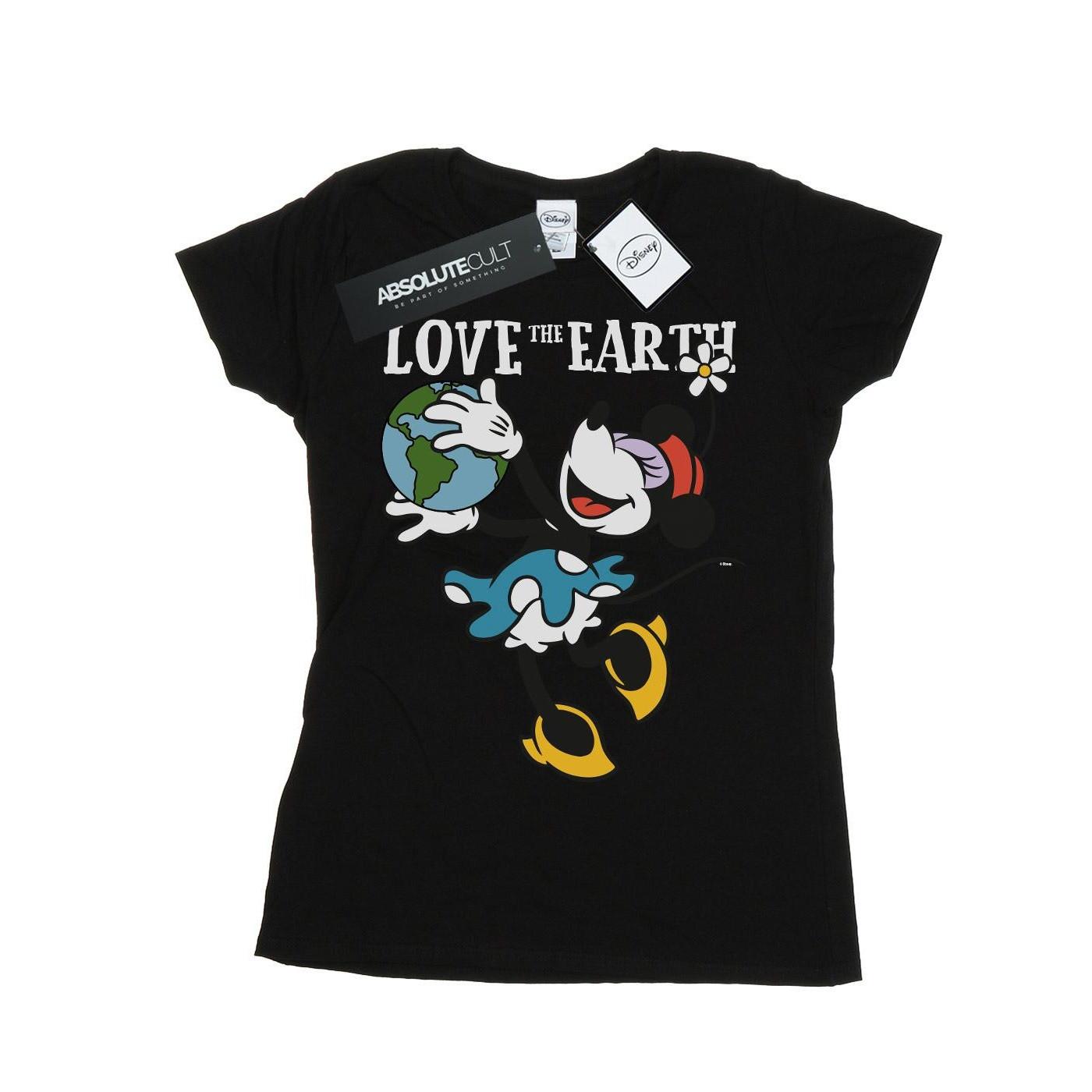 Image of Mickey Mouse Love The Earth Tshirt Damen Schwarz XXL