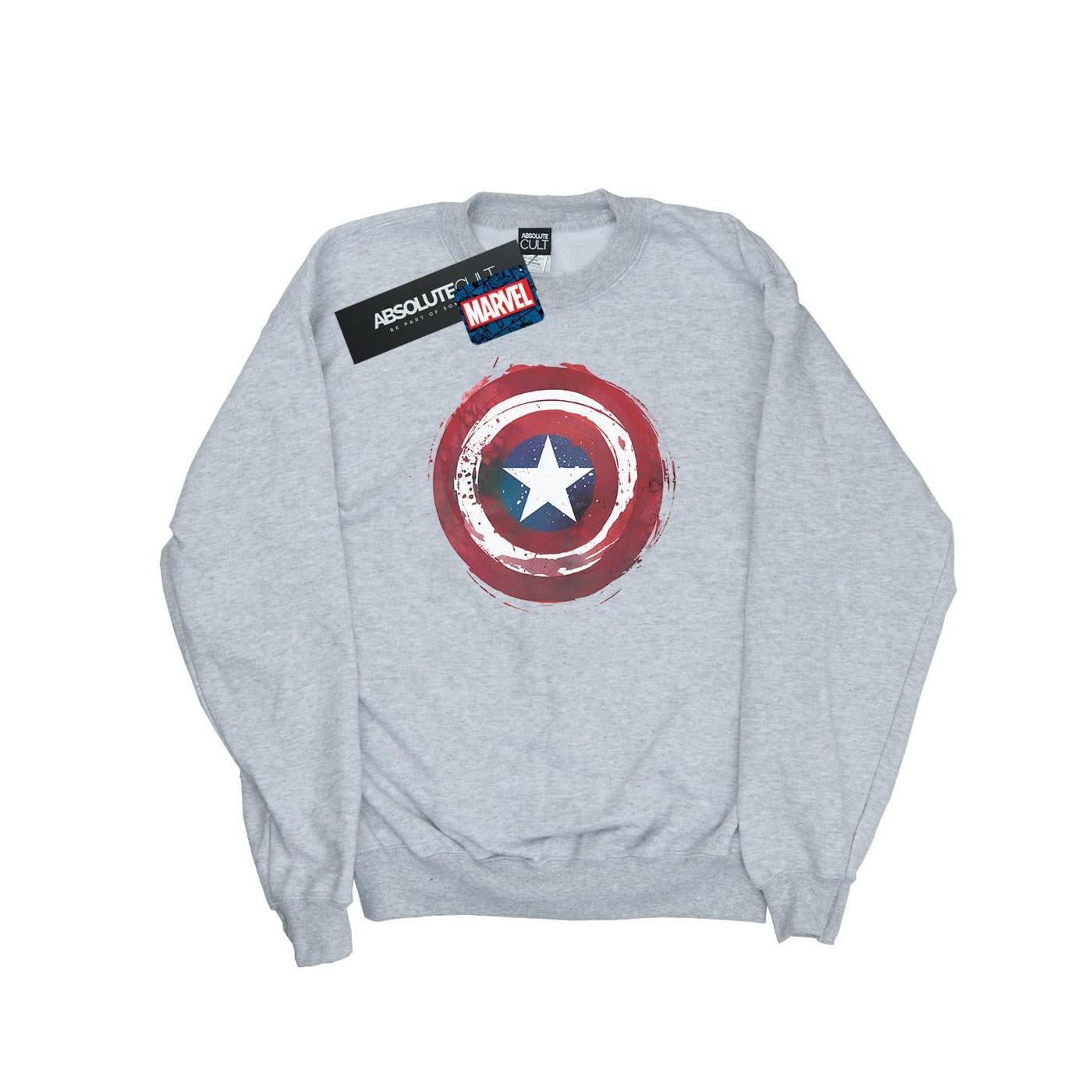 Image of Captain America Splatter Shield Sweatshirt Jungen Grau 152-158
