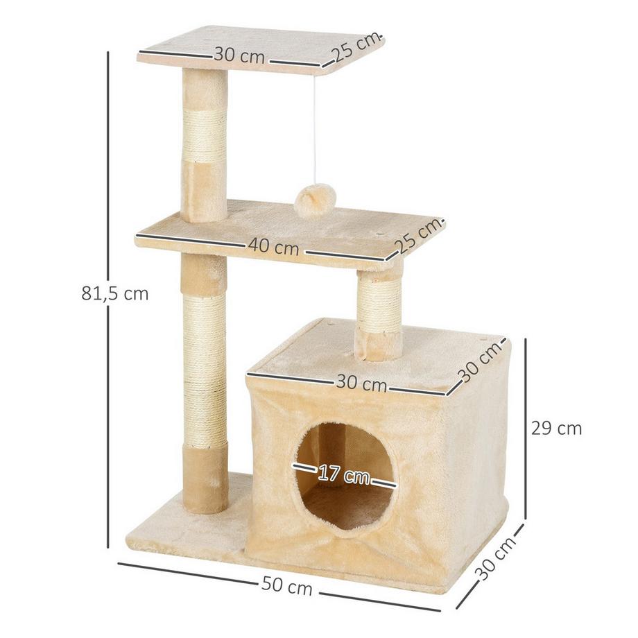 Northio  Tiragraffi Con Sisal, Morbido Peluche, Tiragraffi, Stabile, Truciolare Classe E1, 50X30X80Cm 